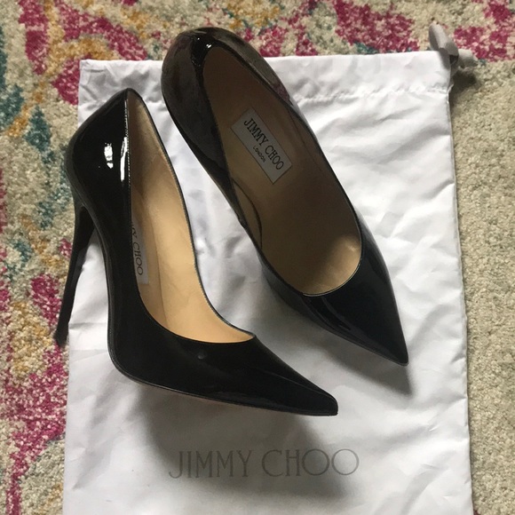 Jimmy Choo Anouk Heel - Black Patent Size 37.5 - Picture 3 of 4